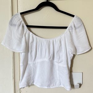 Hollister Ruched Flutter Sleeve Blouse